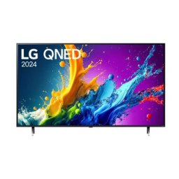 Телевизор LG 65QNED80T3A, 65" 4K QNED HDR Smart TV, 3840x2160, DVB-T2/C/S2, Alpha 5 AI 4K Gen7, HDR 10 PRO, webOS 24 ThinQ, 4K Upscaling, WiFi 5, Voice Controll, Bluetooth 5.1, AirPlay 2, LAN, CI, HDMI, SPDIF, 2 pole Stand , Silver