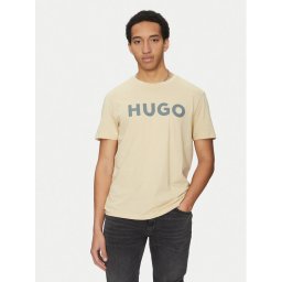 HUGO Тишърт Dulivio 50467556 Бежов Regular Fit
