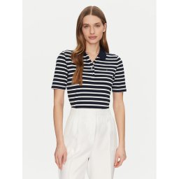 Tommy Hilfiger Тениска с яка и копчета 1985 WW0WW43224 Тъмносин Regular Fit