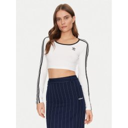 adidas Блуза adicolor 3-Stripes JD4625 Бял Slim Fit