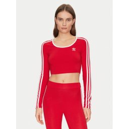 adidas Блуза adicolor 3-Stripes JD4626 Червен Slim Fit