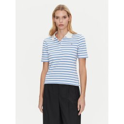 Tommy Hilfiger Тениска с яка и копчета 1985 WW0WW43224 Светлосиньо Regular Fit