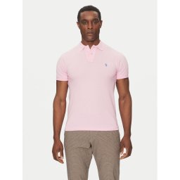 Polo Ralph Lauren Тениска с яка и копчета Core Replen 710795080 Розов Slim Fit