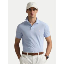 Polo Ralph Lauren Тениска с яка и копчета 710536856454 Светлосиньо Slim Fit