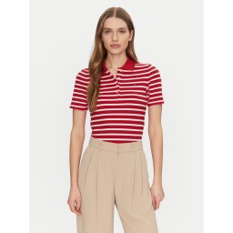 Tommy Hilfiger Тениска с яка и копчета 1985 WW0WW43225 Червен Slim Fit