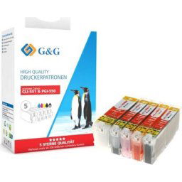 Комплект 5 глави за CANON PIXMA IP 7250/PIXMA MG 5450/6350 - Multi Pack ink tanks - WITH CHIPS / С ЧИПОВЕ - PGI-550PGBK/CLI-551