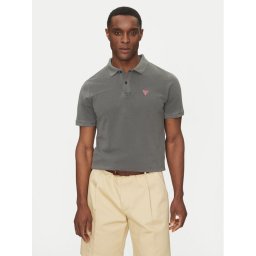 Guess Тениска с яка и копчета F5GP00 K9WF1 Сив Regular Fit