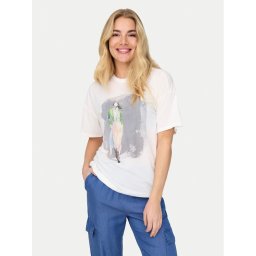 ONLY Тишърт Melina 15342876 Бял Regular Fit