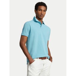 Polo Ralph Lauren Тениска с яка и копчета 710536856414 Светлосиньо Slim Fit