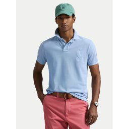 Polo Ralph Lauren Тениска с яка и копчета 710938137012 Светлосиньо Slim Fit
