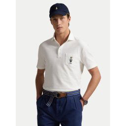 Polo Ralph Lauren Тениска с яка и копчета 710963818001 Бял Custom Fit