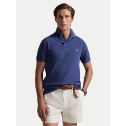 Polo Ralph Lauren Тениска с яка и копчета 710536856441 Тъмносин Slim Fit