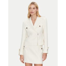 Bruuns Bazaar Преходно яке Platanus BBW4429 Бял Slim Fit