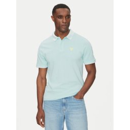 Guess Тениска с яка и копчета F5GP00 K9WF1 Електриков Regular Fit