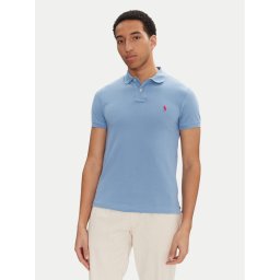 Polo Ralph Lauren Тениска с яка и копчета 710536856444 Светлосиньо Slim Fit