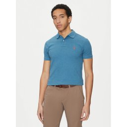 Polo Ralph Lauren Тениска с яка и копчета 710536856412 Светлосиньо Slim Fit