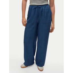 Vero Moda Текстилни панталони Melaney 10316385 Тъмносин Loose Fit