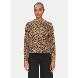 Pieces Пуловер Seo 17156343 Кафяв Regular Fit