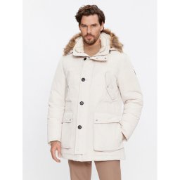 Boss Пухено яке Dadico 50499371 Екрю Regular Fit