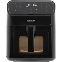 Фритюрник с горещ въздух Zelmer ZAF6500, Капацитет 6,5 л, 1500 W, 13 автоматични програми за готвене, Черен