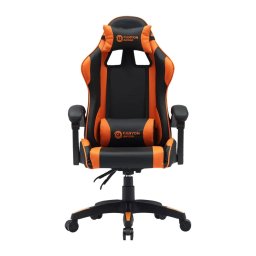Геймърски стол Canyon Core SGCH2, до 120kg, еко кожа, лумбална опора, метална рамка, черно-оранжев