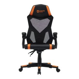 Геймърски стол Canyon Flow MCH01, до 120kg, еко кожа, Class 3 газов амортисьор, регулируема облегалка, черно-оранжев