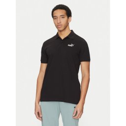 Puma Тениска с яка и копчета Essentials 682552 Черен Regular Fit