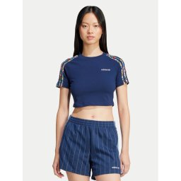 adidas Тишърт Liberty London 3-Stripes Infill Baby JC7788 Тъмносин Slim Fit