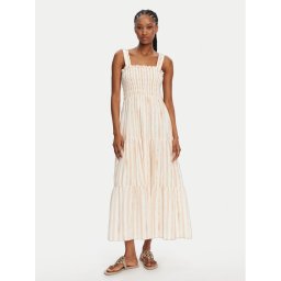 Seafolly Лятна рокля Shirred 55402-DR Бежов Regular Fit