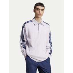 adidas Тениска с яка и копчета adicolor Rugby JC9916 Виолетов Regular Fit