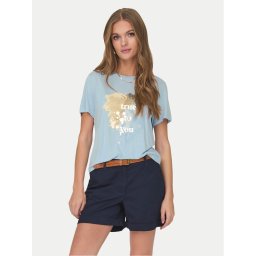 ONLY Тишърт 15303212 Светлосиньо Regular Fit