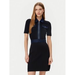 Morgan Плетена рокля 251-RMJEAN Черен Slim Fit