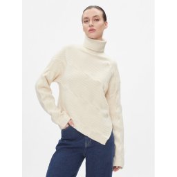 Calvin Klein Пуловер Asymetric Modern Cable Sweater K20K206016 Бежов Regular Fit