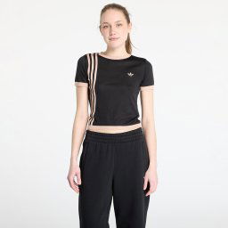 Тениска adidas Knitted 3 Stripe Short Tee Black M