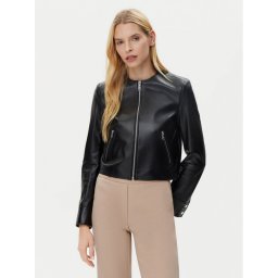 BOSS Кожено яке Sadenita 50531325 Черен Regular Fit