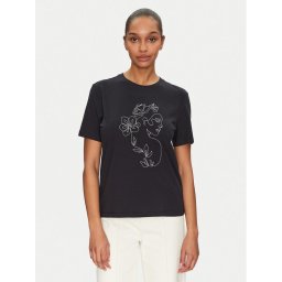 Vila Тишърт Sybil 14108062 Черен Regular Fit