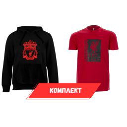 Liverpool FC Суичър черен + Liverpool FC тениска червена LFC