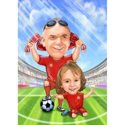 Карикатура за баща и син футболисти