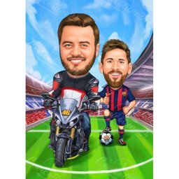 Карикатура за мъж фен на Меси
