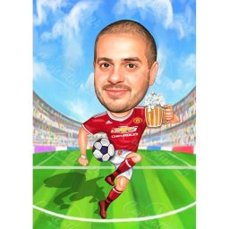 Футболна карикатура за фен на М.Юнайтед
