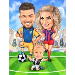 Футболна карикатура за двойка