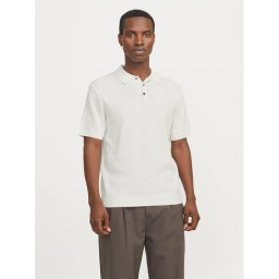 Jack & Jones Тениска с яка и копчета Cooper 12271483 Бял Regular Fit