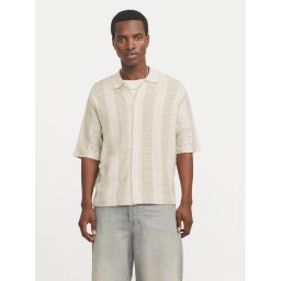 Jack & Jones Риза Tyler 12272863 Екрю Loose Fit