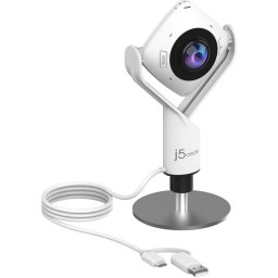 Уеб камера j5create JVCU360, UltraHD, микрофон, USB, 360° All Around, Черен
