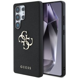Гръб Guess за Samsung Galaxy S25 Ultra, PU, Grained, 4G Metal Logo Case, Черен