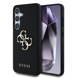 Гръб Guess за Samsung Galaxy S25 , PU, Grained, 4G Metal Logo Case, Черен