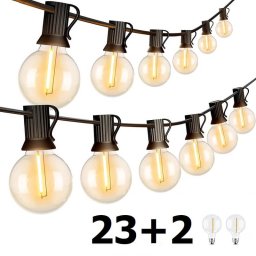 Водоустойчив Електрически Светещ Гирлянд 10м с 25бр LED Нечупливи Мини Крушки