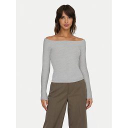 ONLY Блуза Glamour 15339763 Сив Slim Fit