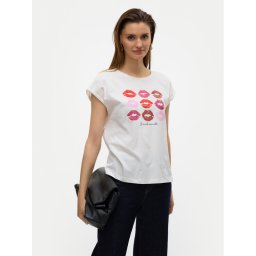 Vero Moda Тишърт Cysma 10328272 Бял Regular Fit