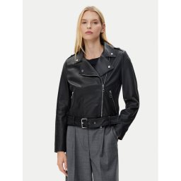 BOSS Кожено яке C_Sameli 50510964 Черен Regular Fit
